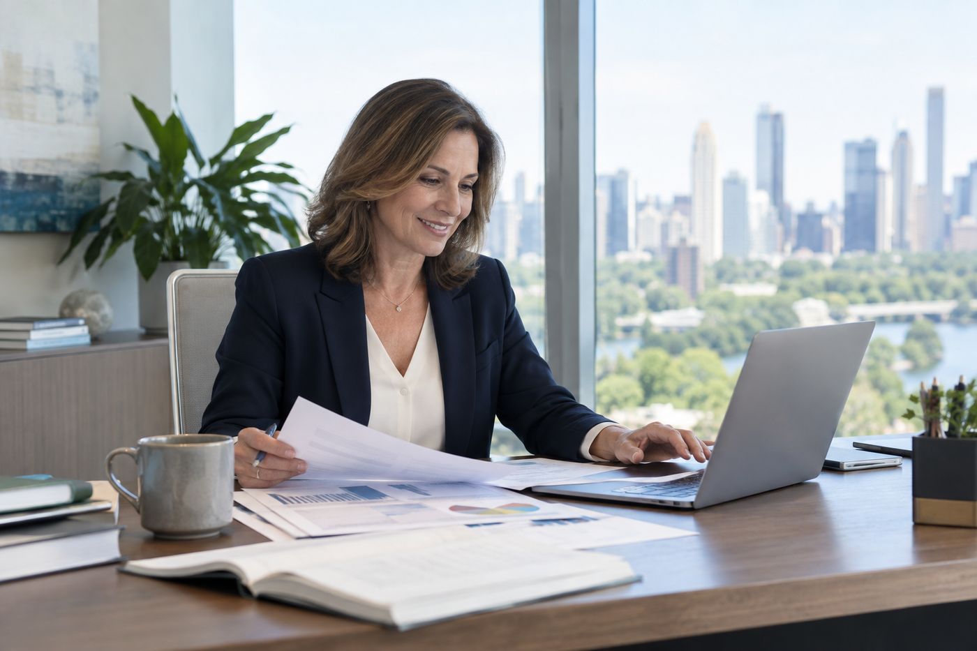 A CFO advisor reviewing numbers with a business owner